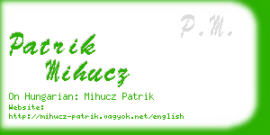 patrik mihucz business card